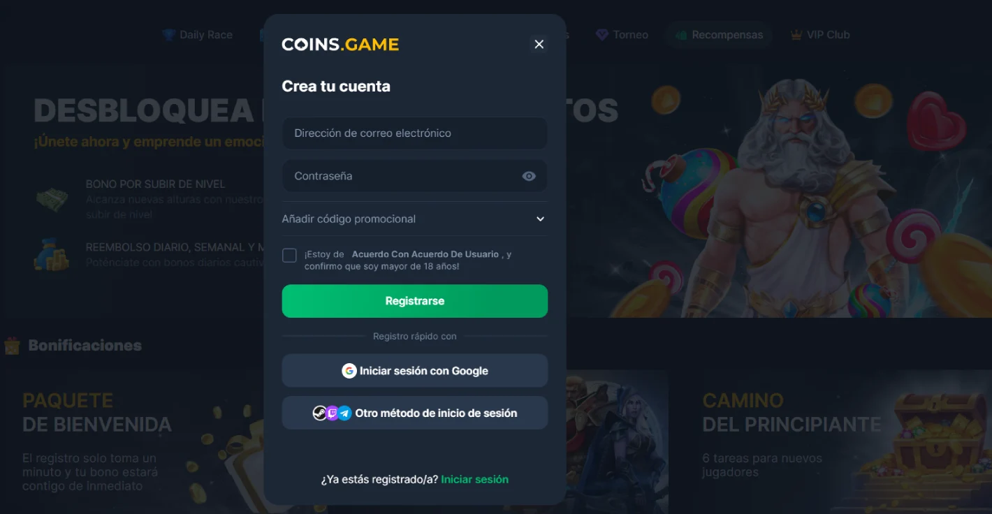 coinsgame casino registro